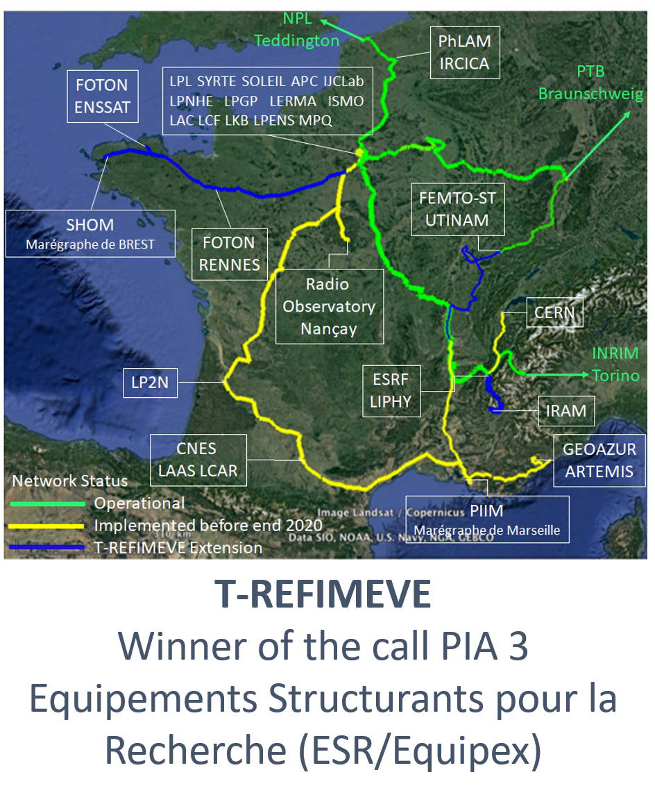 December 2020 - T-REFIMEVE winner of the call PIA 3 Equipements Structurants pour la Recherche (ESR/Equipex)